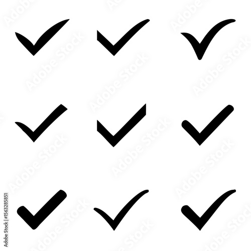 Confirm icon. Check marc set. Vector illustration