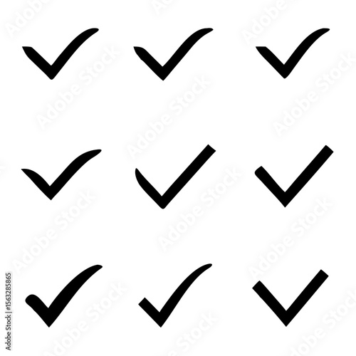 Confirm icon. Check marc set. Vector illustration
