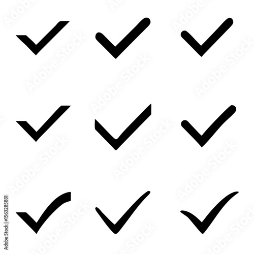 Confirm icon. Check marc set. Vector illustration