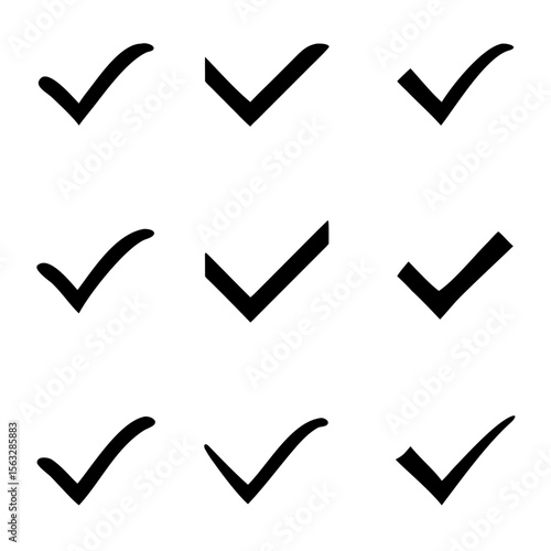 Confirm icon. Check marc set. Vector illustration