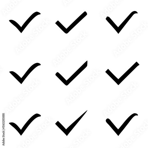 Confirm icon. Check marc set. Vector illustration