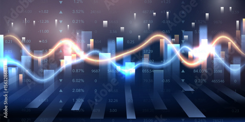 business vector illustration design Stock market charts or Forex trading charts for business and finance ideas.