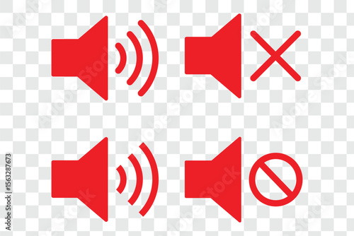 Sound off and sound on vector icons. mute sound speaker icon.