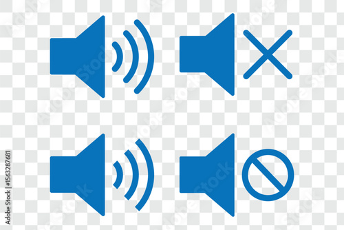Sound off and sound on vector icons. mute sound speaker icon.