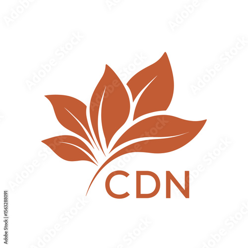 CDN Elegant Minimal Leaf Logo Design , CDN Later Logo, Clean Botanical Logo Design, Eco Friendly Business Logo Vector.
