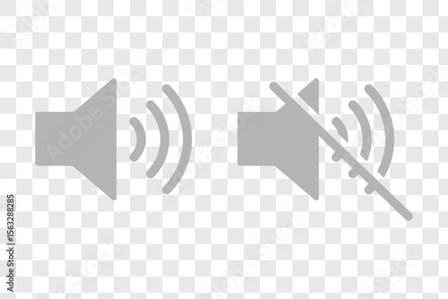 Sound off and sound on vector icons. mute sound speaker icon