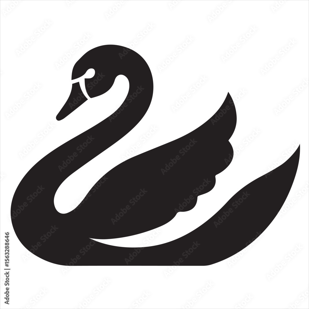 Fototapeta premium Elegant Swan Logo Vector in Silhouette Style – Graceful Bird Symbol Design for Luxury Branding, Beauty Products, Spa, Wedding, Fashion, Nature, and Minimalist Business Themes