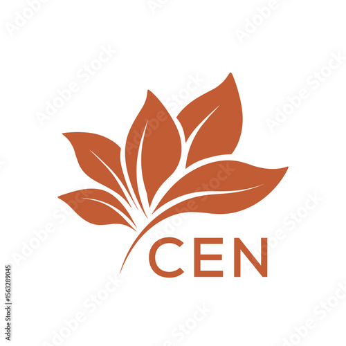 CEN Elegant Minimal Leaf Logo Design , CEN Later Logo, Clean Botanical Logo Design, Eco Friendly Business Logo Vector.
