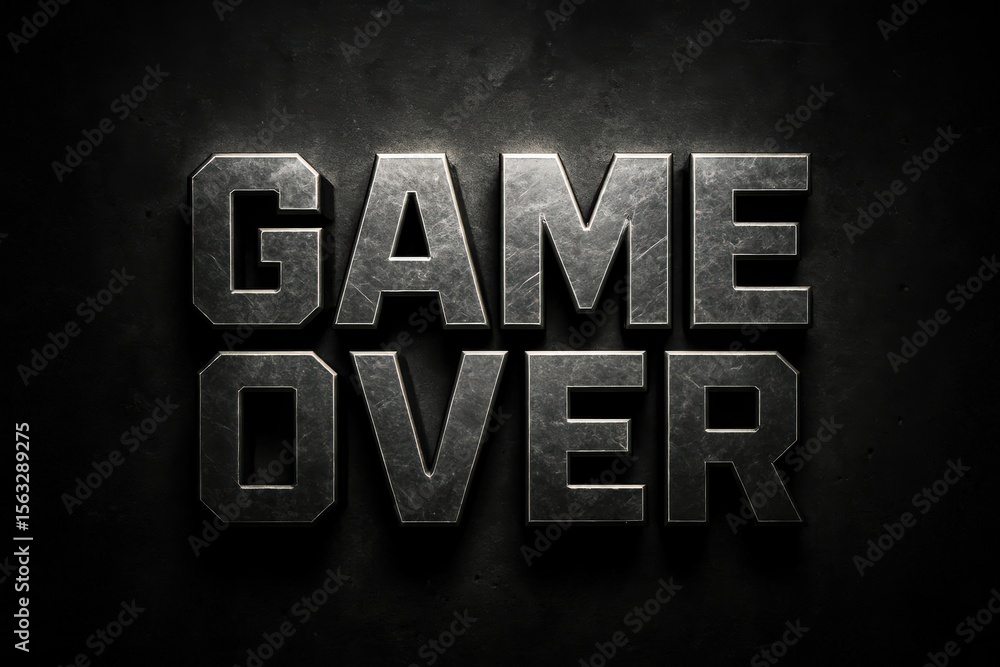 Obraz premium Grunge Style Game Over Text On Dark Background