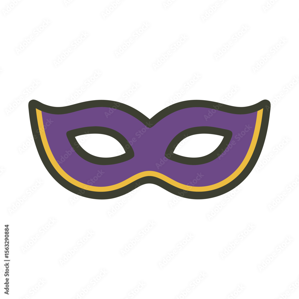 Vibrant Purple Masquerade Carnival Mask Flat Design Vector Illustration - Party Mystery Graphic Vibrant Purple Masquerade Carnival Mask Flat Design Vector Illustration - Party Mystery Graphic
