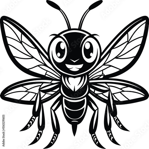 Cute bee cartoon graphic