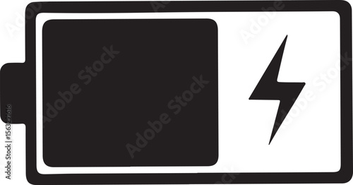 A battery icon with a lightning bolt indicates a charging state. The battery fill is low, suggesting a low charge level with charging in progress.