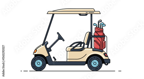 Charming electric golf cart ready for a day on the course