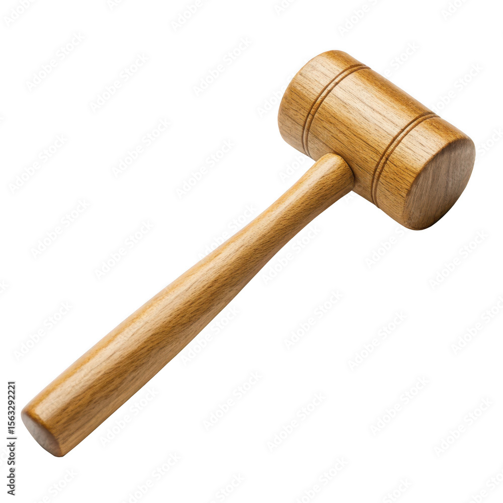 A wooden mallet on transparent A wooden mallet on transparent