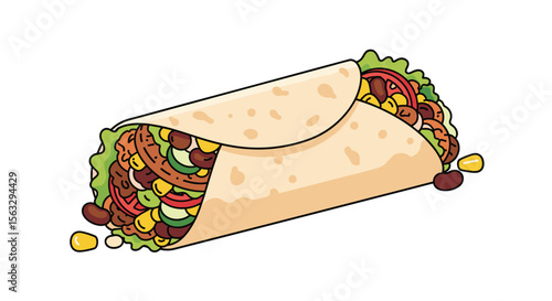 Delicious savory burrito packed with flavorful ingredients ready to enjoy