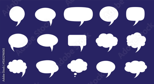 Diverse speech bubbles and thought clouds collection for visual communication projects