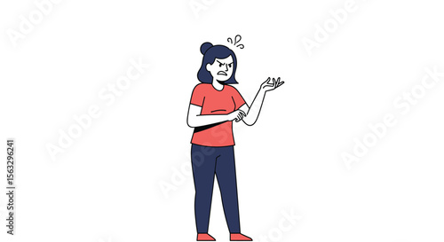 Frustrated woman expressing anger and annoyance with a dramatic gesture