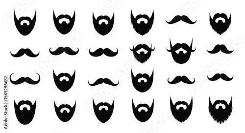 Collection of iconic beard styles and moustaches for men's grooming