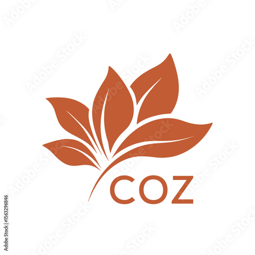 COZ Elegant Minimal Leaf Logo Design , COZ Later Logo, Clean Botanical Logo Design, Eco Friendly Business Logo Vector.
