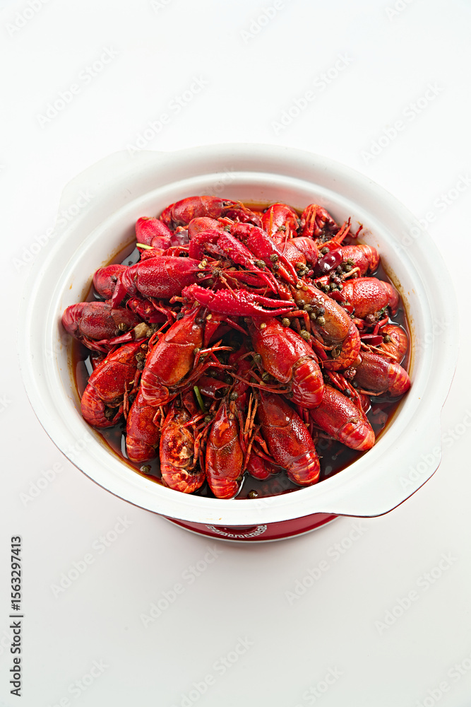 Summer food stalls delicious spicy crayfish Summer food stalls delicious spicy crayfish