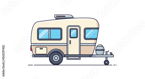 Retro camper trailer adventure getaway family travel outdoor recreation