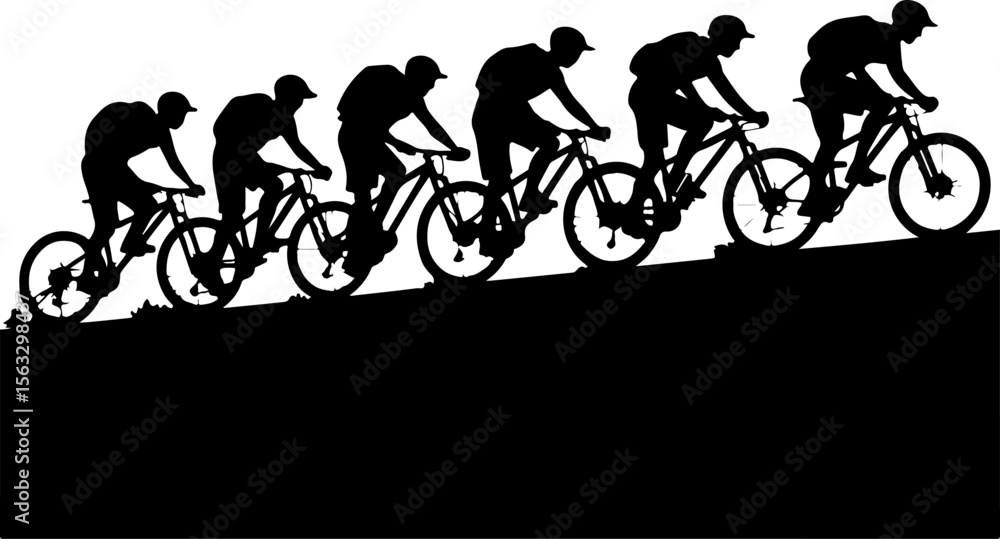 Obraz premium Mountain Biker Hiking man vector bundle