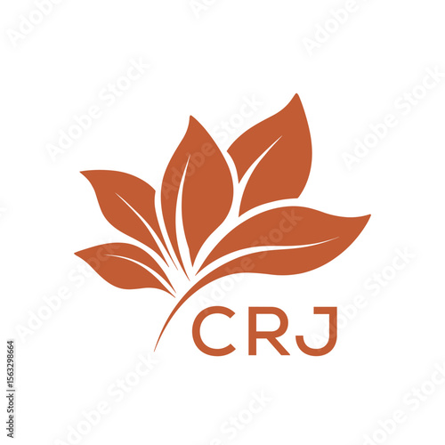 CRJ Elegant Minimal Leaf Logo Design , CRJ Later Logo, Clean Botanical Logo Design, Eco Friendly Business Logo Vector.
