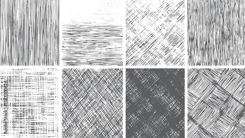 Grunge textures set. Collection of vector, distress, textures, Line crosshatch patterns, cross hatch texture vector seamless backgrounds of vintage hand drawn