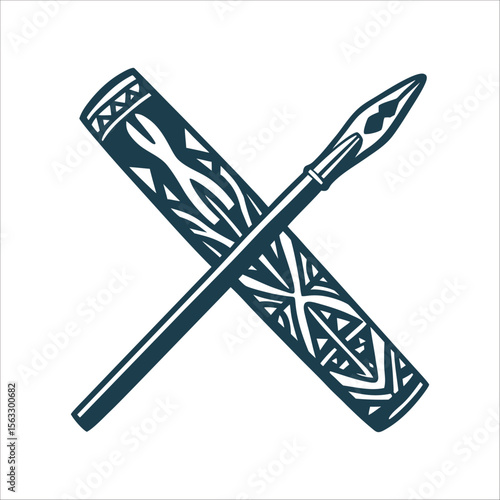 Koolchee Throwing Spear and Case Illustration Koolchee Seed throwing target