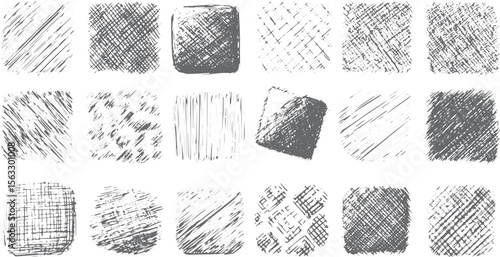 Grunge textures set. Collection of vector, distress, textures, Line crosshatch patterns, cross hatch texture vector seamless backgrounds of vintage hand drawn