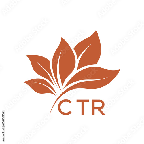 CTR Elegant Minimal Leaf Logo Design , CTR Later Logo, Clean Botanical Logo Design, Eco Friendly Business Logo Vector.
