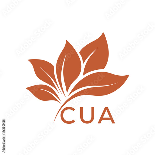 CUA Elegant Minimal Leaf Logo Design , CUA Later Logo, Clean Botanical Logo Design, Eco Friendly Business Logo Vector.
