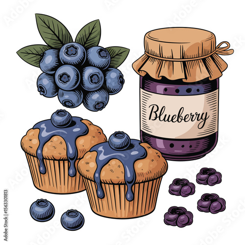 Blueberry Cupcakes and Jam Jar