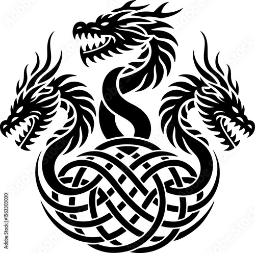 Indian  Dragon tattoos vector bundle