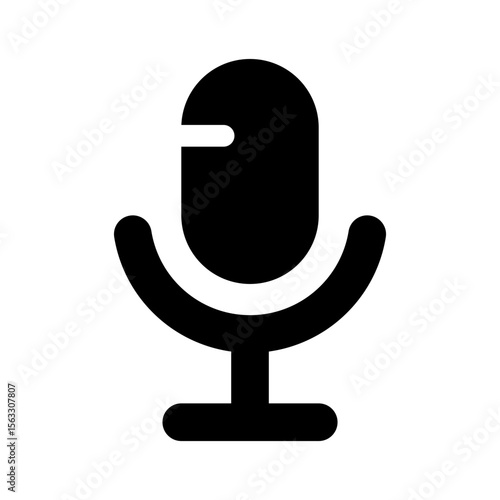 microphone podcast audio flat icon  
