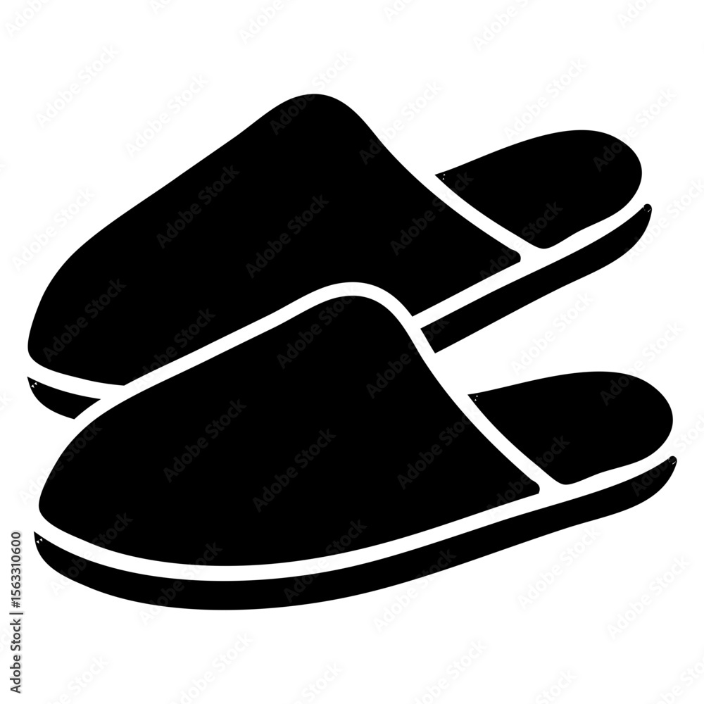 Icono plano par de pantuflas confort para el hogar Icono plano par de pantuflas confort para el hogar