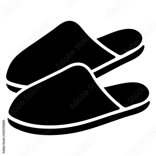 Icono plano par de pantuflas confort para el hogar