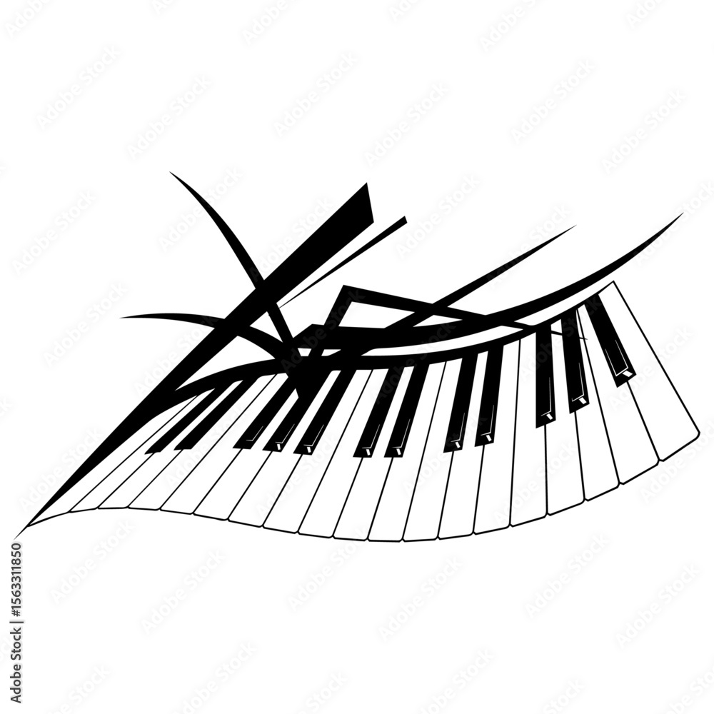 Naklejka premium Abstract Piano Keyboard Vector Design 7
