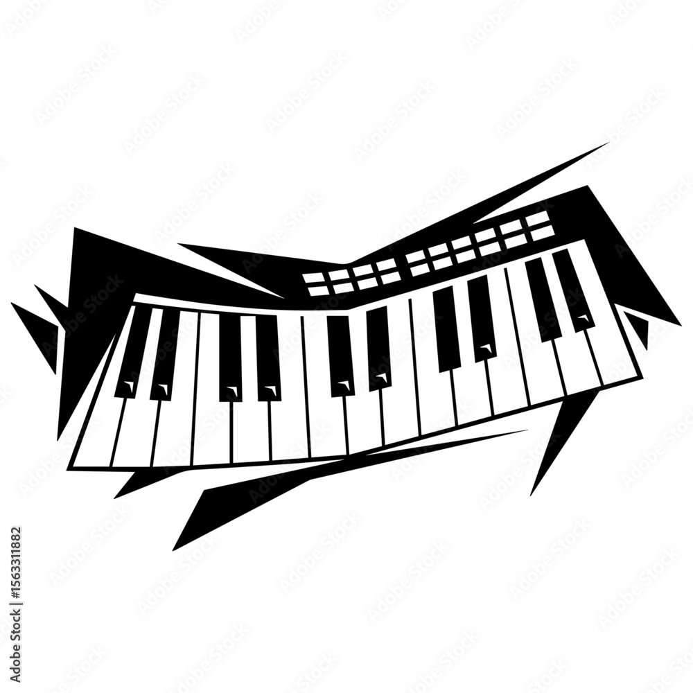 Fototapeta premium Abstract Piano Keyboard Vector Design 8