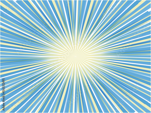 激しく発光するスピード感あふれる集中線背景素材_ブルー