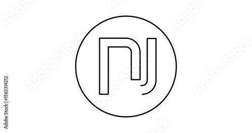 Animated line depicting a coin with an Israel shekel on the face.