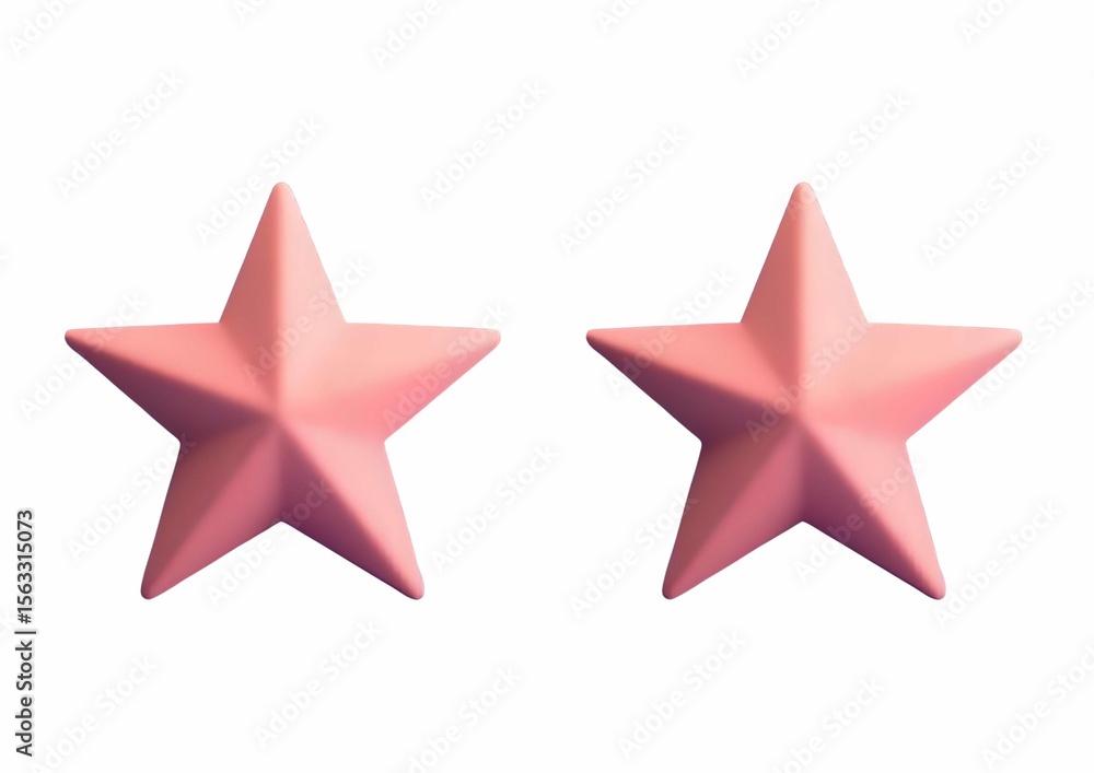 Fototapeta premium Pink star isolated on white background