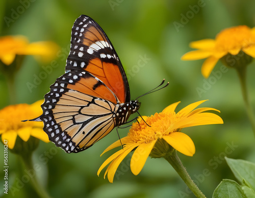 butterfly on flower, butterfly on flower HD 8K wallpaper Stock Photographic Image