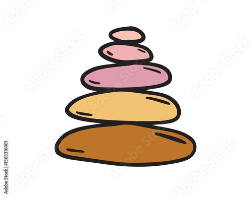Colorful pastel stones symbolizing balance and peacefulness