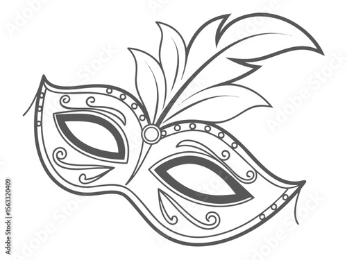 Contemporary Flat Minimal Masquerade Mask Icon Clean Symmetri Vector Art