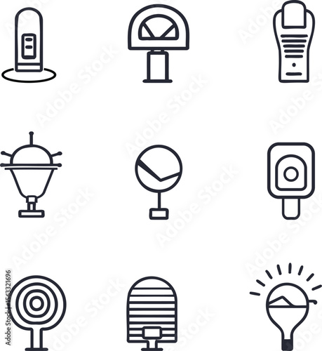 This icon set features black light bulb symbols for web and business design
