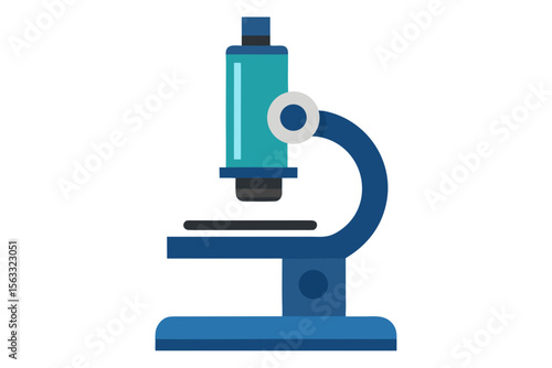 Modern flat design microscope illustration for scientific exploration and discovery