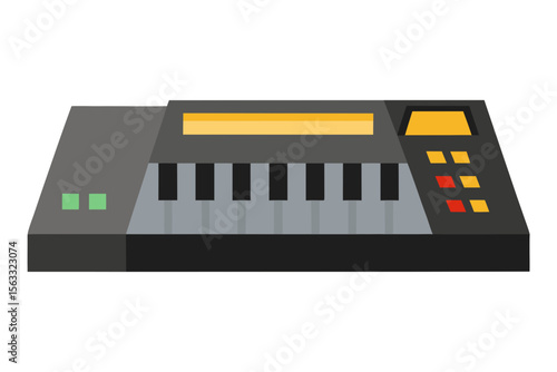Modern electronic keyboard with a sleek black and gray design