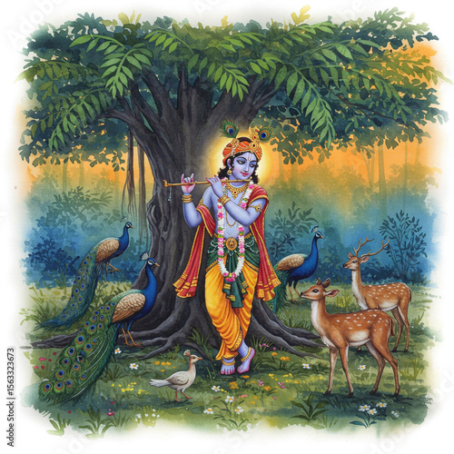 Lord Krishna Playing Flute ...