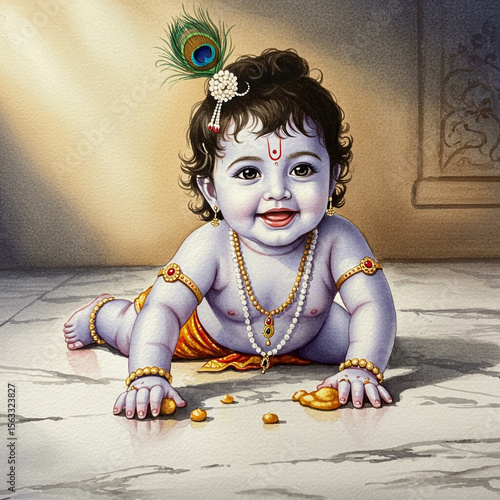 Adorable Baby Krishna Crawl...